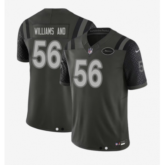 Men's New York Jets #56 Williams Black Rivalries Collection Jersey - Ujersey