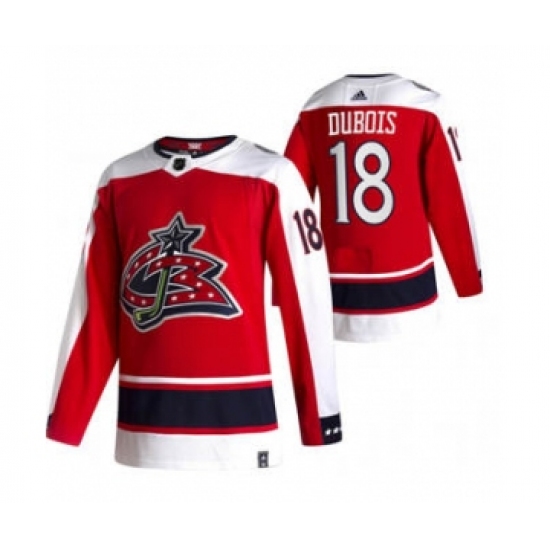 Men's Columbus Blue Jackets #18 Pierre-Luc Dubois Red 2020-21 Reverse Retro Alternate Hockey Jersey - Ujersey