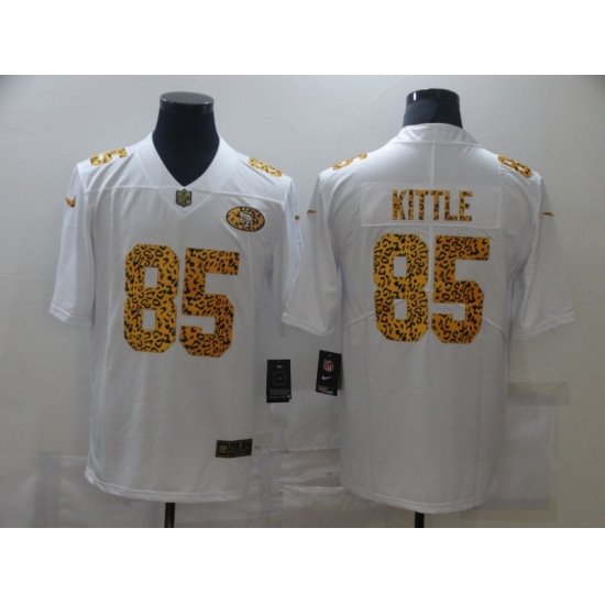 Men's San Francisco 49ers #85 George Kittle White Nike Leopard Print Limited Jersey - Ujersey