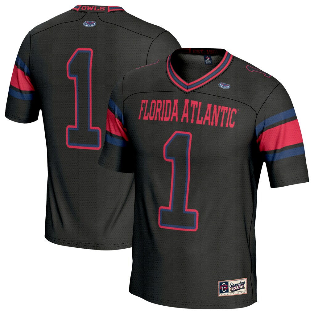 Youth GameDay Greats #1 Black Florida Atlantic Owls Lightweight Football Jersey - ujerseystore