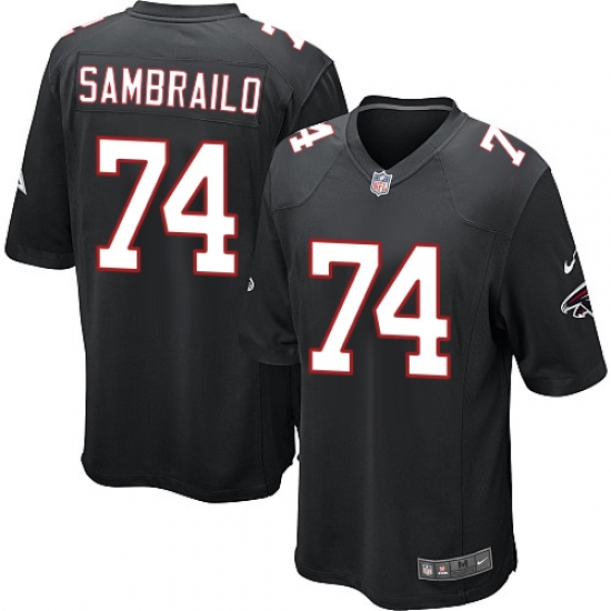 Men's Nike Atlanta Falcons #74 Ty Sambrailo Game Black Alternate NFL Jersey - Ujersey