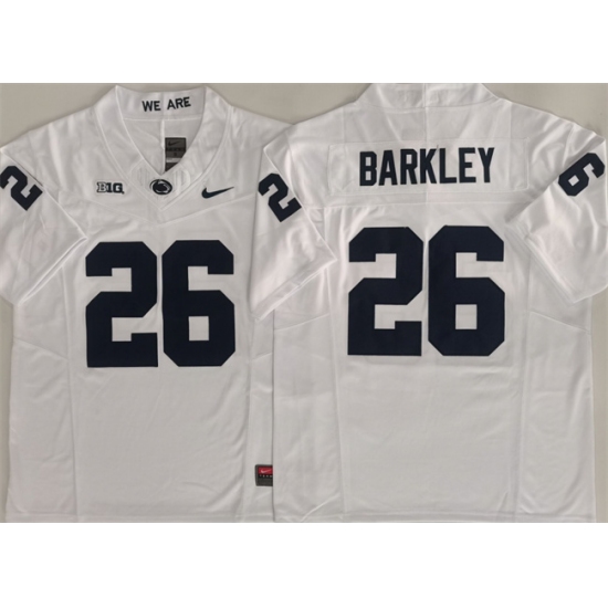 Men's Penn State Nittany Lions #26 Saquon Barkley White 2024 F.U.S.E. Stitched Jersey - Ujersey