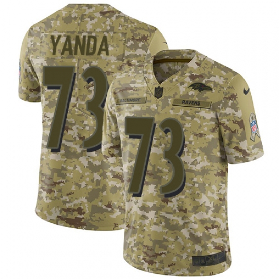 Men's Nike Baltimore Ravens #73 Marshal Yanda Limited Camo 2018 Salute to Service NFL Jersey - Ujersey