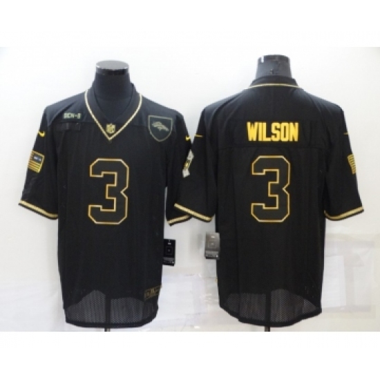Men's Nike Denver Broncos #3 Russell Wilson Black 2020 Salute To Service Limited Jersey - Ujersey