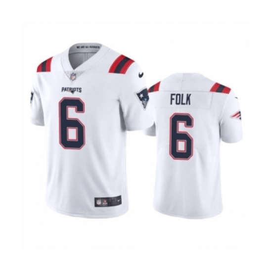 Men's New England Patriots #6 Nick Folk White Vapor Untouchable Limited Stitched Jersey - Ujersey