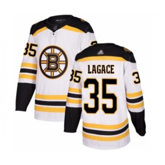 Men's Boston Bruins #35 Maxime Lagace Authentic White Away Hockey Jersey - Ujersey