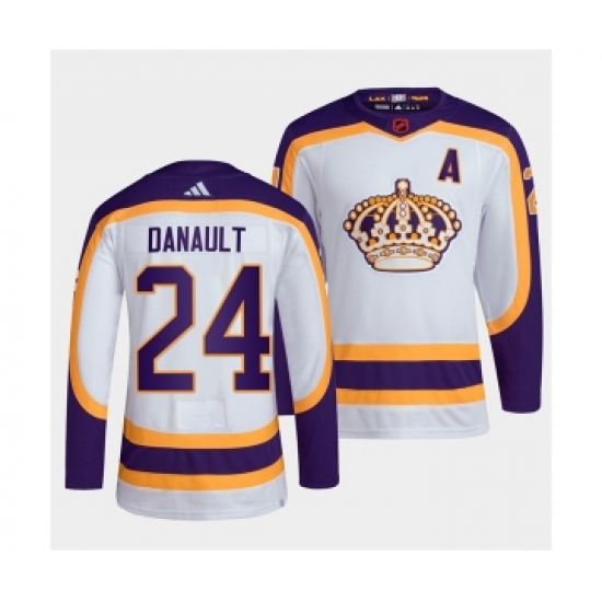 Men's Los Angeles Kings #24 Phillip Danault White 2022 Reverse Retro Stitched Jersey - Ujersey