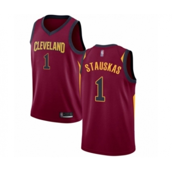 Youth Cleveland Cavaliers #1 Nik Stauskas Swingman Maroon Basketball Jersey - Icon Edition - Ujersey