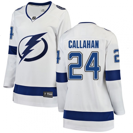 Women's Tampa Bay Lightning #24 Ryan Callahan Fanatics Branded White Away Breakaway NHL Jersey - Ujersey