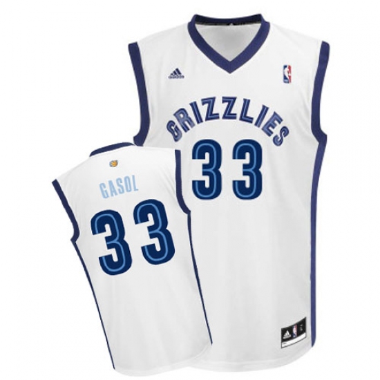 Men's Adidas Memphis Grizzlies #33 Marc Gasol Swingman White Home NBA Jersey - Ujersey