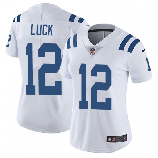Women's Nike Indianapolis Colts #12 Andrew Luck Elite White NFL Jersey - Ujersey