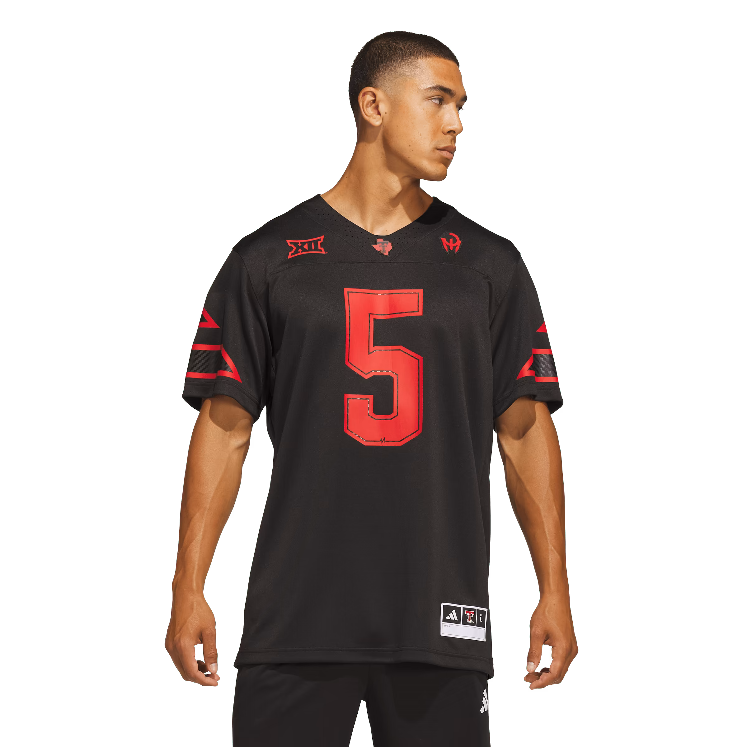 Men's adidas Patrick Mahomes Black Texas Tech Red Raiders Let's Ride Premier Jersey