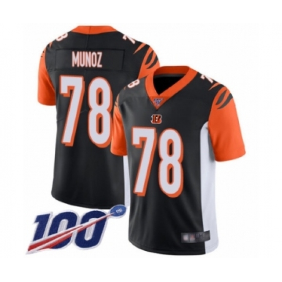 Men's Cincinnati Bengals #78 Anthony Munoz Black Team Color Vapor Untouchable Limited Player 100th Season Football Jersey - Ujersey