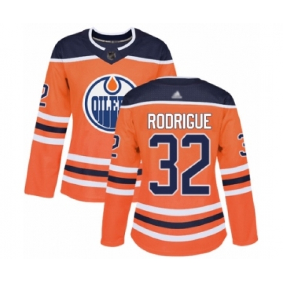 Women's Edmonton Oilers #32 Olivier Rodrigue Authentic Orange Home Hockey Jersey - Ujersey