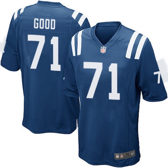 Men's Nike Indianapolis Colts #71 Denzelle Good Game Royal Blue Team Color NFL Jersey - Ujersey