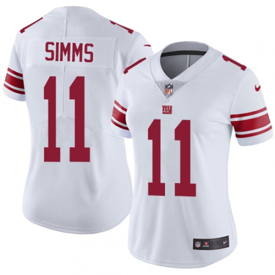 Women's Nike New York Giants #11 Phil Simms White Vapor Untouchable Limited Player NFL Jersey - Ujersey