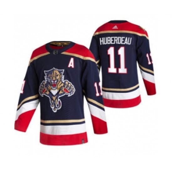 Men's Florida Panthers #11 Jonathan Huberdeau Black 2020-21 Reverse Retro Alternate Hockey Jersey - Ujersey