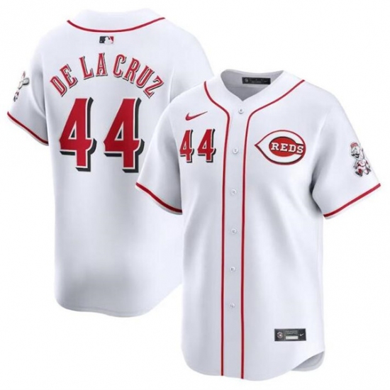 Men's Cincinnati Reds #44 Elly De La Cruz White Home Limited Baseball Stitched Jersey - Ujersey