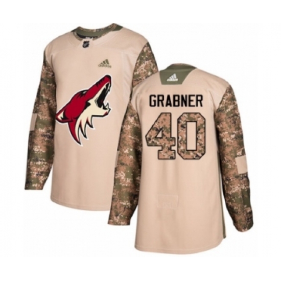 Men's Adidas Arizona Coyotes #40 Michael Grabner Authentic Camo Veterans Day Practice NHL Jersey - Ujersey