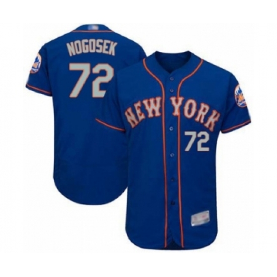 Men's New York Mets #72 Stephen Nogosek Royal  Gray Alternate Flex Base Authentic Collection Baseball Player Jersey - Ujersey