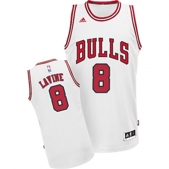 Men's Adidas Chicago Bulls #8 Zach LaVine Swingman White Home NBA Jersey - Ujersey