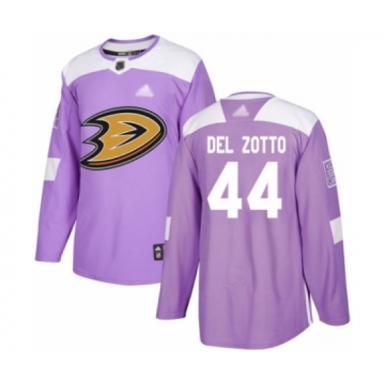 Youth Anaheim Ducks #44 Michael Del Zotto Authentic Purple Fights Cancer Practice Hockey Jersey - Ujersey