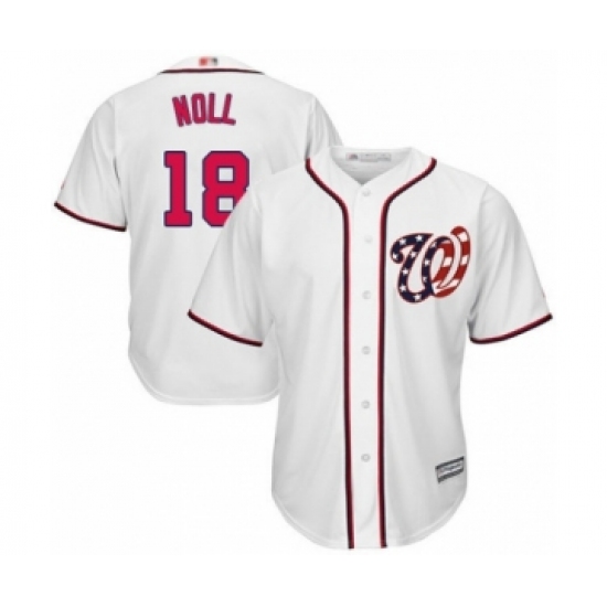 Youth Washington Nationals #18 Jake Noll Authentic White Home Cool Base Baseball Player Jersey