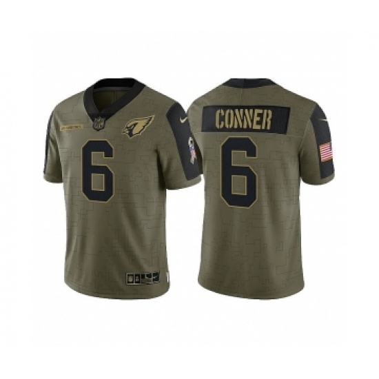 Men's Arizona Cardinals #6 James Conner 2021 Salute To Service Olive Limited Jersey - Ujersey