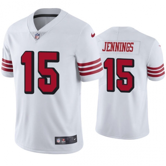 Mens San Francisco 49ers #15 Jauan Jennings Nike White Retro 1994 75th Anniversary Throwback Classic Limited Jersey - Ujersey