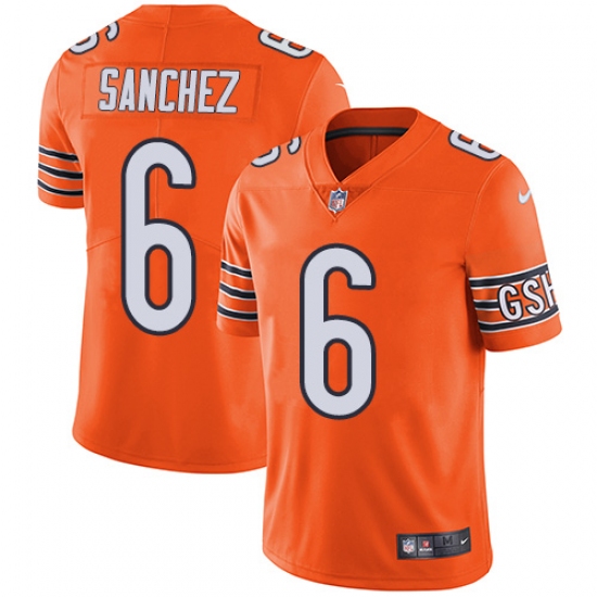 Men's Nike Chicago Bears #6 Mark Sanchez Limited Orange Rush Vapor Untouchable NFL Jersey - Ujersey