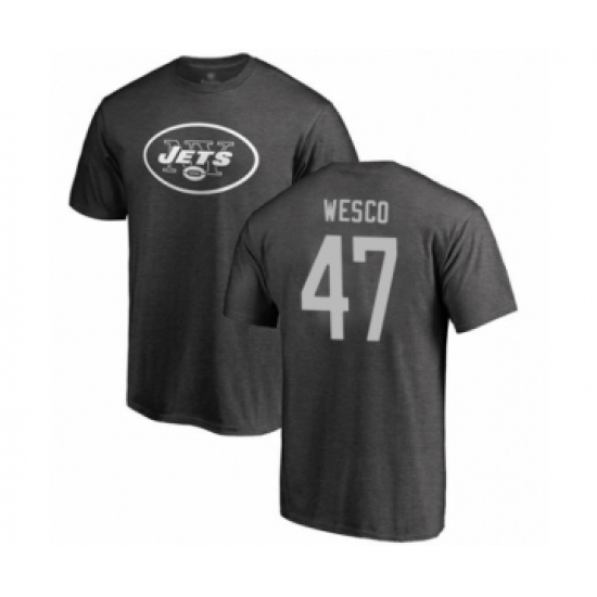 Football New York Jets #47 Trevon Wesco Ash One Color T-Shirt - Ujersey