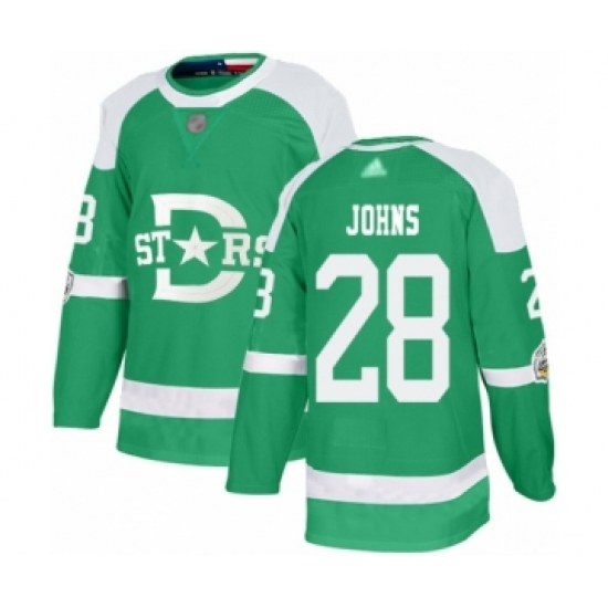 Men's Dallas Stars #28 Stephen Johns Authentic Green 2020 Winter Classic Hockey Jersey - Ujersey