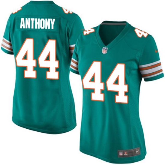 Women's Nike Miami Dolphins #44 Stephone Anthony Game Aqua Green Alternate NFL Jersey - Ujersey