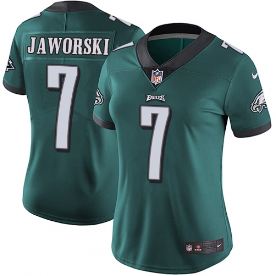Women's Nike Philadelphia Eagles #7 Ron Jaworski Midnight Green Team Color Vapor Untouchable Limited Player NFL Jersey - Ujersey