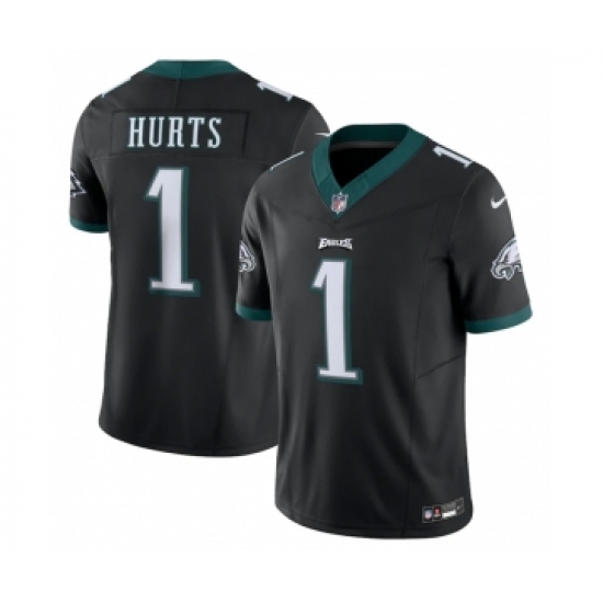 Men's Philadelphia Eagles #1 Jalen Hurts Black 2023 F.U.S.E. Vapor Untouchable Limited Stitched Football Jersey - Ujersey