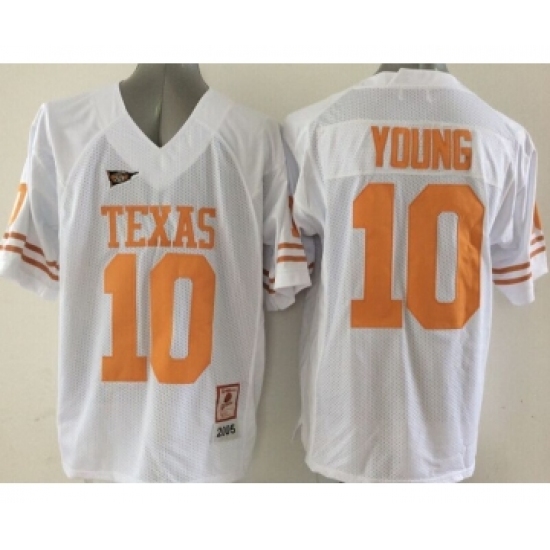 Texas Longhorns 10 Young White College Jersey - Ujersey