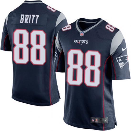 Men's Nike New England Patriots #88 Kenny Britt Game Navy Blue Team Color NFL Jersey - Ujersey