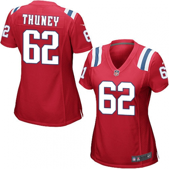 Women's Nike New England Patriots #62 Joe Thuney Game Red Alternate NFL Jersey - Ujersey