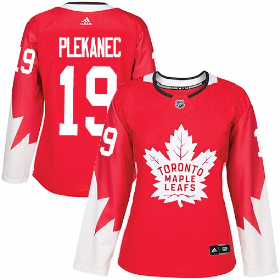 Women's Adidas Toronto Maple Leafs #19 Tomas Plekanec Authentic Red Alternate NHL Jersey - Ujersey