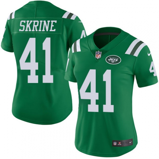 Women's Nike New York Jets #41 Buster Skrine Limited Green Rush Vapor Untouchable NFL Jersey - Ujersey
