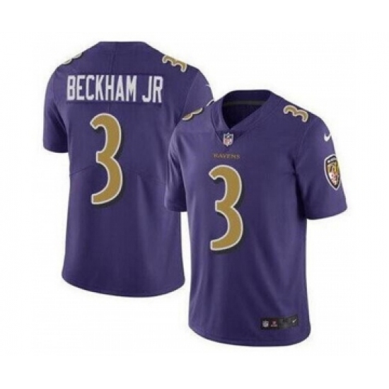 Nike Baltimore Ravens #3 Odell Beckham Jr Purple Color Rush Limited Jersey - Ujersey