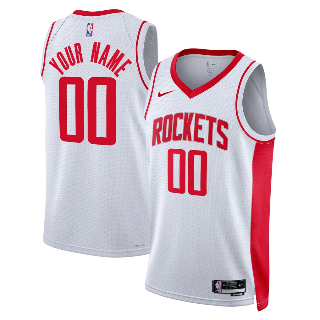 Unisex Houston Rockets Nike White Swingman Custom Jersey - Association Edition - SUjersey01