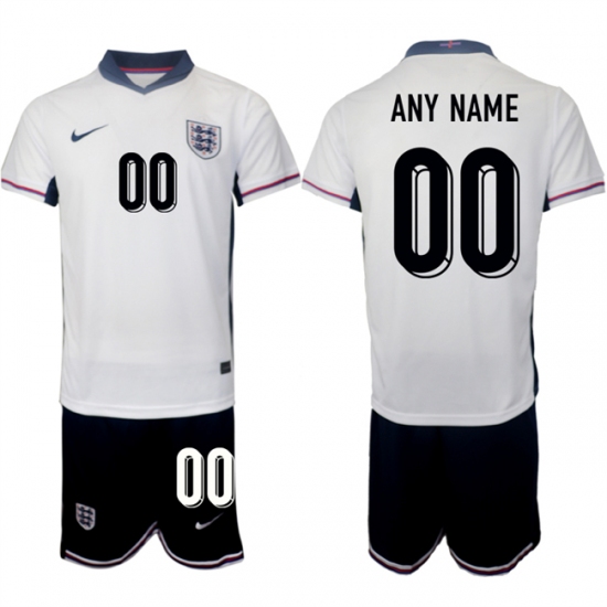 Men's England Custom 2024-25 White Home Soccer Jersey Suit - Ujersey