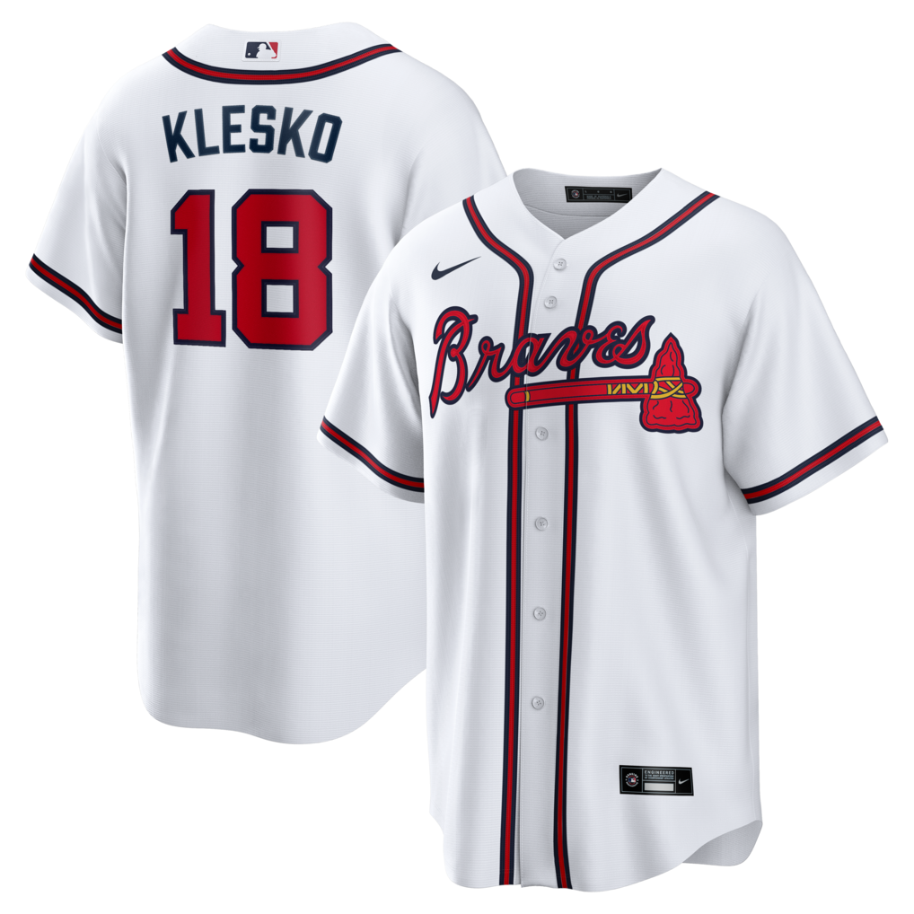 Men's Atlanta Braves Ryan Klesko Nike White Home Retired Player Replica Jersey - ujerseystore
