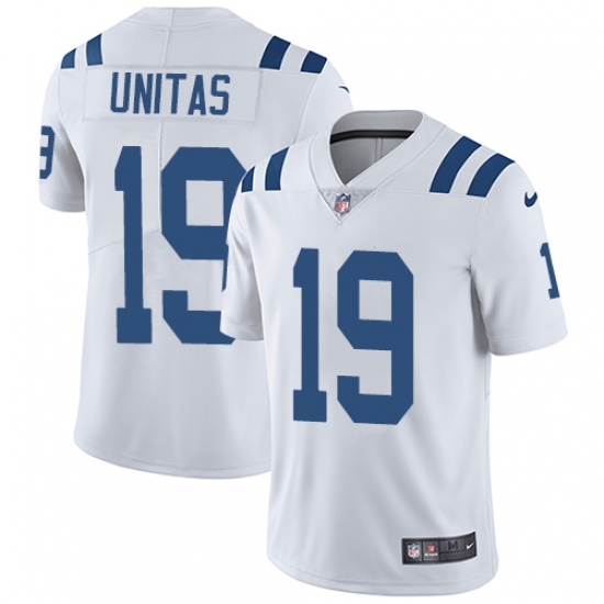 Men's Nike Indianapolis Colts #19 Johnny Unitas White Vapor Untouchable Limited Player NFL Jersey - Ujersey