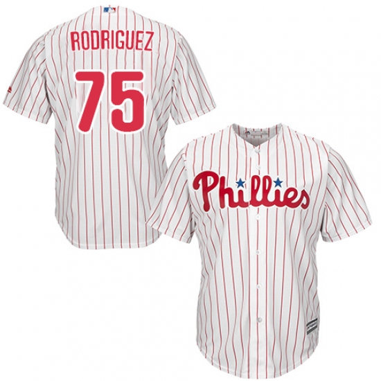 Youth Majestic Philadelphia Phillies #75 Francisco Rodriguez Authentic White/Red Strip Home Cool Base MLB Jersey - Ujersey