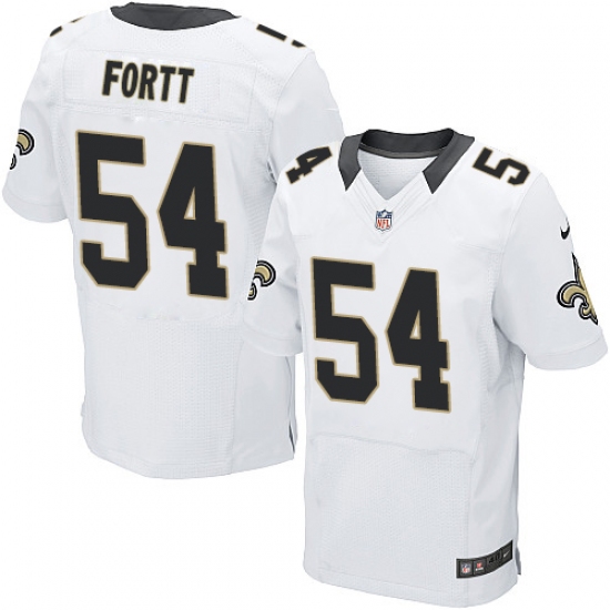 Men's Nike New Orleans Saints #54 Khairi Fortt Elite White NFL Jersey - Ujersey