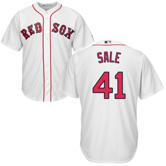 Youth Majestic Boston Red Sox #41 Chris Sale Replica White Home Cool Base MLB Jersey - Ujersey