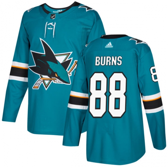 Youth Adidas San Jose Sharks #88 Brent Burns Premier Teal Green Home NHL Jersey - Ujersey