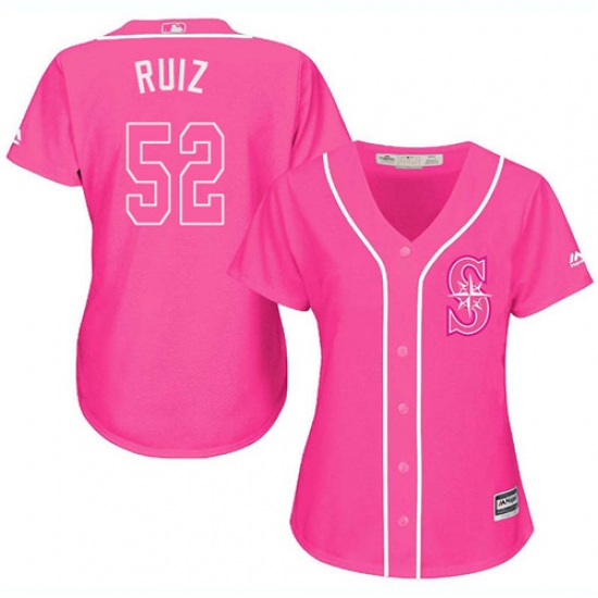 Women's Majestic Seattle Mariners #52 Carlos Ruiz Replica Pink Fashion Cool Base MLB Jersey - Ujersey